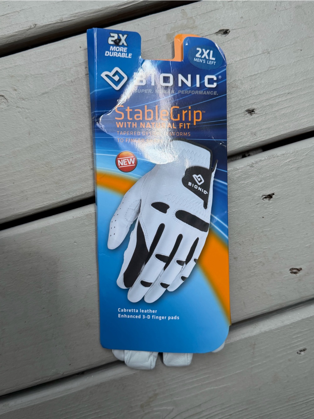 Bionic StableGrip Golf Glove Men’s Left 2XL White Cabretta Leather New w/ Tags